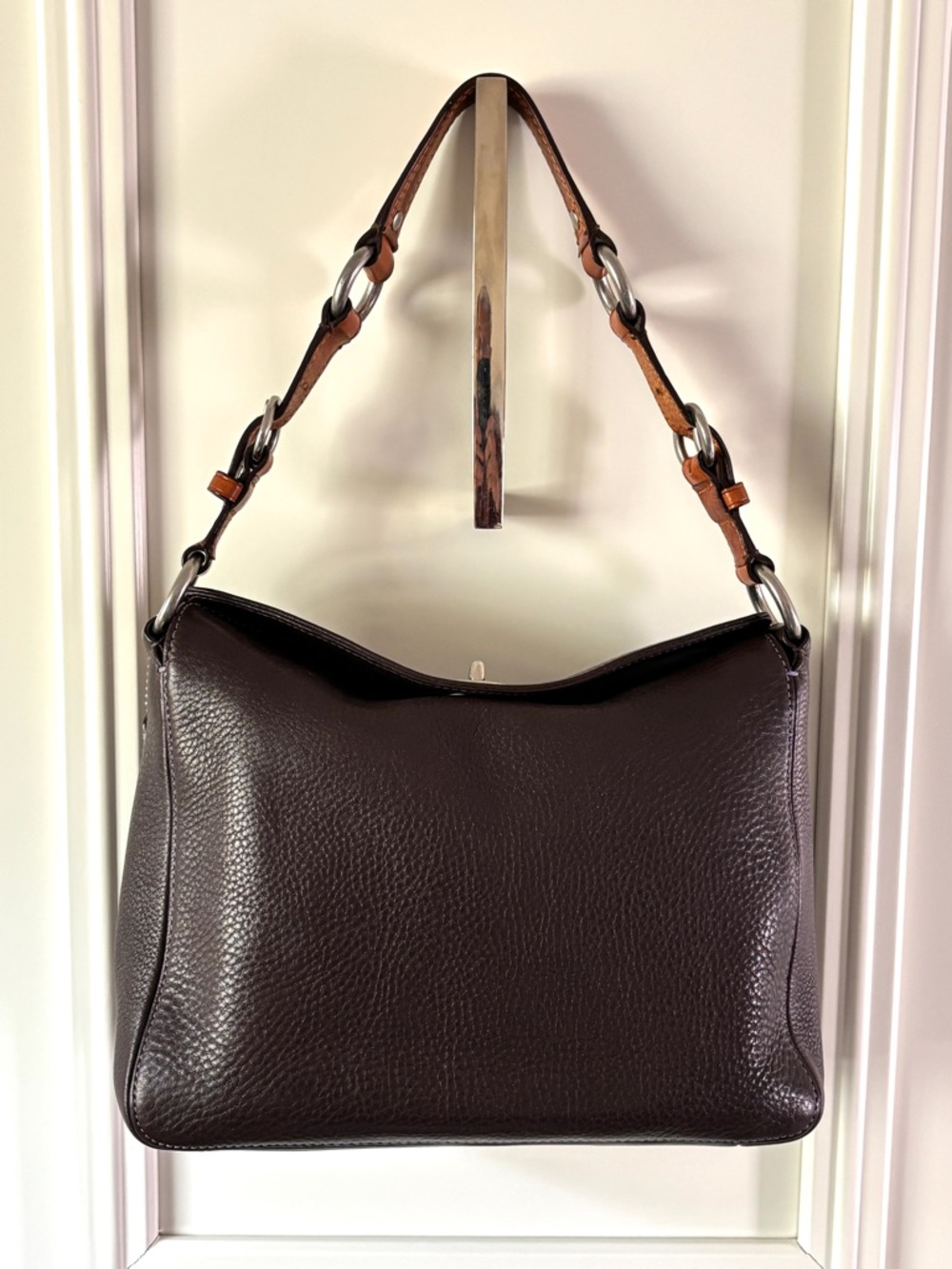 Coach E06S-10131 Chelsea Brown Pebbled Leather Hobo Shoulder Handbag - Picture 2 of 14